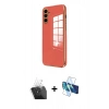 MARSİLYAN™- Galaxy A35 5G Kılıf Yankı Serisi - Siyah 3D Antistatik Cam Ekran Koruyucu + Kamera Lens Koruma Cam - SF