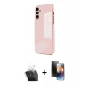 MARSİLYAN™- Galaxy A35 5G Kılıf Yankı Serisi - Siyah 3D Antistatik Mat Seramik Nano Ekran Koruyucu + Kamera Lens Koruma Cam - SF