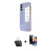 MARSİLYAN™- Galaxy A35 5G Kılıf Yankı Serisi - Siyah 3D Antistatik Mat Seramik Nano Ekran Koruyucu + Kamera Lens Koruma Cam - SF