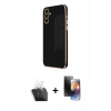 MARSİLYAN™- Galaxy A35 5G Kılıf Yankı Serisi - Siyah 3D Antistatik Mat Seramik Nano Ekran Koruyucu + Kamera Lens Koruma Cam - SF
