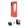 MARSİLYAN™- Galaxy A35 5G Kılıf Yankı Serisi - Siyah 3D Antistatik Mat Seramik Nano Ekran Koruyucu + Kamera Lens Koruma Cam - SF