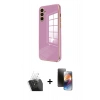 MARSİLYAN™- Galaxy A35 5G Kılıf Yankı Serisi - Siyah 3D Antistatik Mat Seramik Nano Ekran Koruyucu + Kamera Lens Koruma Cam - SF