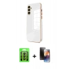 MARSİLYAN™- Galaxy A35 5G Kılıf Yankı Serisi - Siyah 3D Antistatik Mat Seramik Nano Ekran Koruyucu + Raze Metal Kamera Lens - SH