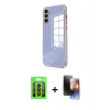 MARSİLYAN™- Galaxy A35 5G Kılıf Yankı Serisi - Siyah 3D Antistatik Mat Seramik Nano Ekran Koruyucu + Raze Metal Kamera Lens - SH