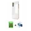 MARSİLYAN™- Galaxy A35 5G Kılıf Yankı Serisi - Siyah 3D Antistatik Seramik Nano Ekran Koruyucu + Raze Metal Kamera Lens - SH