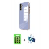 MARSİLYAN™- Galaxy A35 5G Kılıf Yankı Serisi - Siyah 3D Antistatik Seramik Nano Ekran Koruyucu + Raze Metal Kamera Lens - SH