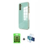MARSİLYAN™- Galaxy A35 5G Kılıf Yankı Serisi - Siyah 3D Antistatik Seramik Nano Ekran Koruyucu + Raze Metal Kamera Lens - SH