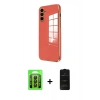 MARSİLYAN™- Galaxy A35 5G Kılıf Yankı Serisi - Siyah 6D Antistatik Mat Seramik Hayalet Nano Ekran Koruyucu + Raze Metal Kamera Lens - SH
