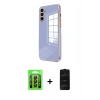 MARSİLYAN™- Galaxy A35 5G Kılıf Yankı Serisi - Siyah 6D Antistatik Mat Seramik Hayalet Nano Ekran Koruyucu + Raze Metal Kamera Lens - SH