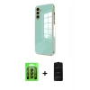 MARSİLYAN™- Galaxy A35 5G Kılıf Yankı Serisi - Siyah 6D Antistatik Mat Seramik Hayalet Nano Ekran Koruyucu + Raze Metal Kamera Lens - SH