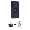 MARSİLYAN™- Galaxy A35 5G Kılıf Yörünge Çizgi - Şeffaf Pasifik Cam Ekran Koruyucu + Kamera Lens Koruma Cam - SF