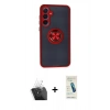 MARSİLYAN™- Galaxy A35 5G Kılıf Yörünge Çizgi - Şeffaf Pasifik Cam Ekran Koruyucu + Kamera Lens Koruma Cam - SF