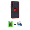 MARSİLYAN™- Galaxy A35 5G Kılıf Yörünge Çizgi - Siyah 3D Antistatik Seramik Nano Ekran Koruyucu + Raze Metal Kamera Lens - GS