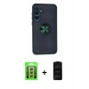 MARSİLYAN™- Galaxy A35 5G Kılıf Yörünge Çizgi - Siyah 6D Antistatik Mat Seramik Hayalet Nano Ekran Koruyucu + Raze Metal Kamera Lens - GS
