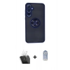 MARSİLYAN™- Galaxy A35 5G Kılıf Yörünge Çizgi - Siyah Joko Magic 5D Cam + Kamera Lens Koruma Cam - SF