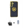 MARSİLYAN™- Galaxy A35 5G Kılıf Yörünge Çizgi - Siyah Joko Magic 5D Cam + Kamera Lens Koruma Cam - SF