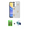 MARSİLYAN™- Galaxy A35 5G Kılıf Yörünge Form - Siyah 3D Antistatik Seramik Nano Ekran Koruyucu + Raze Metal Kamera Lens - GS