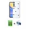 MARSİLYAN™- Galaxy A35 5G Kılıf Yörünge Form - Siyah 3D Antistatik Seramik Nano Ekran Koruyucu + Raze Metal Kamera Lens - GS