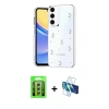 MARSİLYAN™- Galaxy A35 5G Kılıf Yörünge Form - Siyah 3D Antistatik Seramik Nano Ekran Koruyucu + Raze Metal Kamera Lens - GS