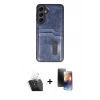 MARSİLYAN™- Galaxy A35 5G Kılıf Yörünge Işık Serisi - Siyah 3D Antistatik Mat Seramik Nano Ekran Koruyucu + Kamera Lens Koruma Cam - SF