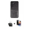 MARSİLYAN™- Galaxy A35 5G Kılıf Yörünge Işık Serisi - Siyah 3D Antistatik Mat Seramik Nano Ekran Koruyucu + Kamera Lens Koruma Cam - SF