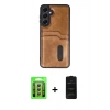 MARSİLYAN™- Galaxy A35 5G Kılıf Yörünge Işık Serisi - Siyah 6D Antistatik Mat Seramik Hayalet Nano Ekran Koruyucu + Raze Metal Kamera Lens - GS