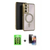 MARSİLYAN™- Galaxy A35 5G Kılıf Zirve Doku Prime - Siyah 3D Antistatik Mat Seramik Nano Ekran Koruyucu + Raze Metal Kamera Lens - GS