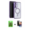 MARSİLYAN™- Galaxy A35 5G Kılıf Zirve Doku Prime - Siyah 3D Antistatik Mat Seramik Nano Ekran Koruyucu + Raze Metal Kamera Lens - SH