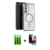 MARSİLYAN™- Galaxy A35 5G Kılıf Zirve Doku Prime - Siyah 3D Antistatik Mat Seramik Nano Ekran Koruyucu + Raze Metal Kamera Lens - SH