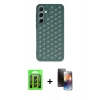 MARSİLYAN™- Galaxy A35 5G Kılıf Zirve Form - Siyah 3D Antistatik Mat Seramik Nano Ekran Koruyucu + Raze Metal Kamera Lens - SH
