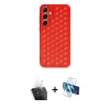 MARSİLYAN™- Galaxy A35 5G Kılıf Zirve Form - Siyah 3D Antistatik Seramik Nano Ekran Koruyucu + Kamera Lens Koruma Cam - SF