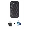 MARSİLYAN™- Galaxy A35 5G Kılıf Zirve Form - Siyah 3D Antistatik Seramik Nano Ekran Koruyucu + Kamera Lens Koruma Cam - SF
