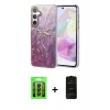 MARSİLYAN™- Galaxy A35 5G Kılıf Zirve Modern Prime - Siyah 6D Antistatik Mat Seramik Hayalet Nano Ekran Koruyucu + Raze Metal Kamera Lens - SH