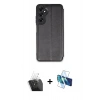 MARSİLYAN™- Galaxy A35 5G Kılıf Zirve Yansıma Serisi - Siyah 3D Antistatik Cam Ekran Koruyucu + Kamera Lens Koruma Cam - SF