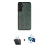 MARSİLYAN™- Galaxy A35 5G Kılıf Zirve Yansıma Serisi - Siyah 3D Antistatik Seramik Nano Ekran Koruyucu + Kamera Lens Koruma Cam - SF