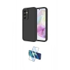 MARSİLYAN™- Galaxy A36 Kılıf Yankı Yansıma Özel Seri - Siyah 3D Antistatik Cam Ekran Koruyucu