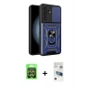 MARSİLYAN™- Galaxy A37 5G Kılıf Ahenk Klasik - Şeffaf 3D Antistatik Seramik Nano Ekran Koruyucu + Raze Metal Kamera Lens - GS