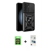 MARSİLYAN™- Galaxy A37 5G Kılıf Ahenk Klasik - Şeffaf 3D Antistatik Seramik Nano Ekran Koruyucu + Raze Metal Kamera Lens - GS