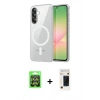 MARSİLYAN™- Galaxy A37 5G Kılıf Ahenk Minimal Serisi - Şeffaf 3D Antistatik Hayalet Cam Ekran Koruyucu + Raze Metal Kamera Lens - GS