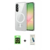 MARSİLYAN™- Galaxy A37 5G Kılıf Ahenk Minimal Serisi - Şeffaf Pasifik Cam Ekran Koruyucu + Raze Metal Kamera Lens - SH