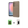 MARSİLYAN™- Galaxy A37 5G Kılıf Eksen Form Prime - Şeffaf 3D Antistatik Hayalet Cam Ekran Koruyucu + Raze Metal Kamera Lens - SH