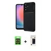 MARSİLYAN™- Galaxy A37 5G Kılıf Eksen Form Prime - Şeffaf 3D Antistatik Hayalet Cam Ekran Koruyucu + Raze Metal Kamera Lens - SH