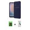 MARSİLYAN™- Galaxy A37 5G Kılıf Eksen Form Prime - Şeffaf Pasifik Cam Ekran Koruyucu + Raze Metal Kamera Lens - SH