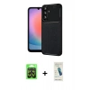 MARSİLYAN™- Galaxy A37 5G Kılıf Eksen Form Prime - Şeffaf Pasifik Cam Ekran Koruyucu + Raze Metal Kamera Lens - SH
