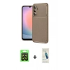 MARSİLYAN™- Galaxy A37 5G Kılıf Eksen Form Prime - Şeffaf Pasifik Cam Ekran Koruyucu + Raze Metal Kamera Lens - SH