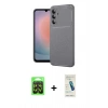 MARSİLYAN™- Galaxy A37 5G Kılıf Eksen Form Prime - Şeffaf Pasifik Cam Ekran Koruyucu + Raze Metal Kamera Lens - SH