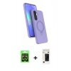MARSİLYAN™- Galaxy A37 5G Kılıf İz Işık Koleksiyonu - Şeffaf 3D Antistatik Hayalet Cam Ekran Koruyucu + Raze Metal Kamera Lens - SH