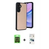 MARSİLYAN™- Galaxy A37 5G Kılıf Kıvılcım Işık Serisi - Şeffaf 3D Antistatik Cam Ekran Koruyucu + Raze Metal Kamera Lens - SH