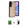 MARSİLYAN™- Galaxy A37 5G Kılıf Kıvılcım Işık Serisi - Şeffaf 3D Antistatik Hayalet Cam Ekran Koruyucu + Raze Metal Kamera Lens - GS