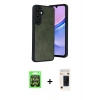 MARSİLYAN™- Galaxy A37 5G Kılıf Kıvılcım Işık Serisi - Şeffaf 3D Antistatik Hayalet Cam Ekran Koruyucu + Raze Metal Kamera Lens - GS